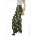 thumbnail image 3 of Camo Pants Women High Waisted Wide Leg Casual Camoflage Cargo Pants Baggy Elastic Waist Straight Jeans Trousers, 3 of 9