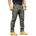 thumbnail image 2 of Hsovts Men's Pants Lightweight Water Resistant Cargo Pants Flex Ripstop Work Hiking Outdoor Pants Green M, 2 of 8