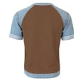 thumbnail image 5 of Sentmoon Haut en Jean T-Shirts pour Femmes Manches Courtes Col Rond Patchwork Coupe Régulière avec Imprimé Extensible Femme Hauts d'Été Décontractés pour Entraînement et Gym 3TG-5TG, 5 of 5