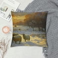thumbnail image 2 of Orinice Sheep Snow Sunset Graphic Decorative Cushion Throw Pillow Cover Short Plush Winter Soft and Durable 1PC 20x20in, 2 of 5