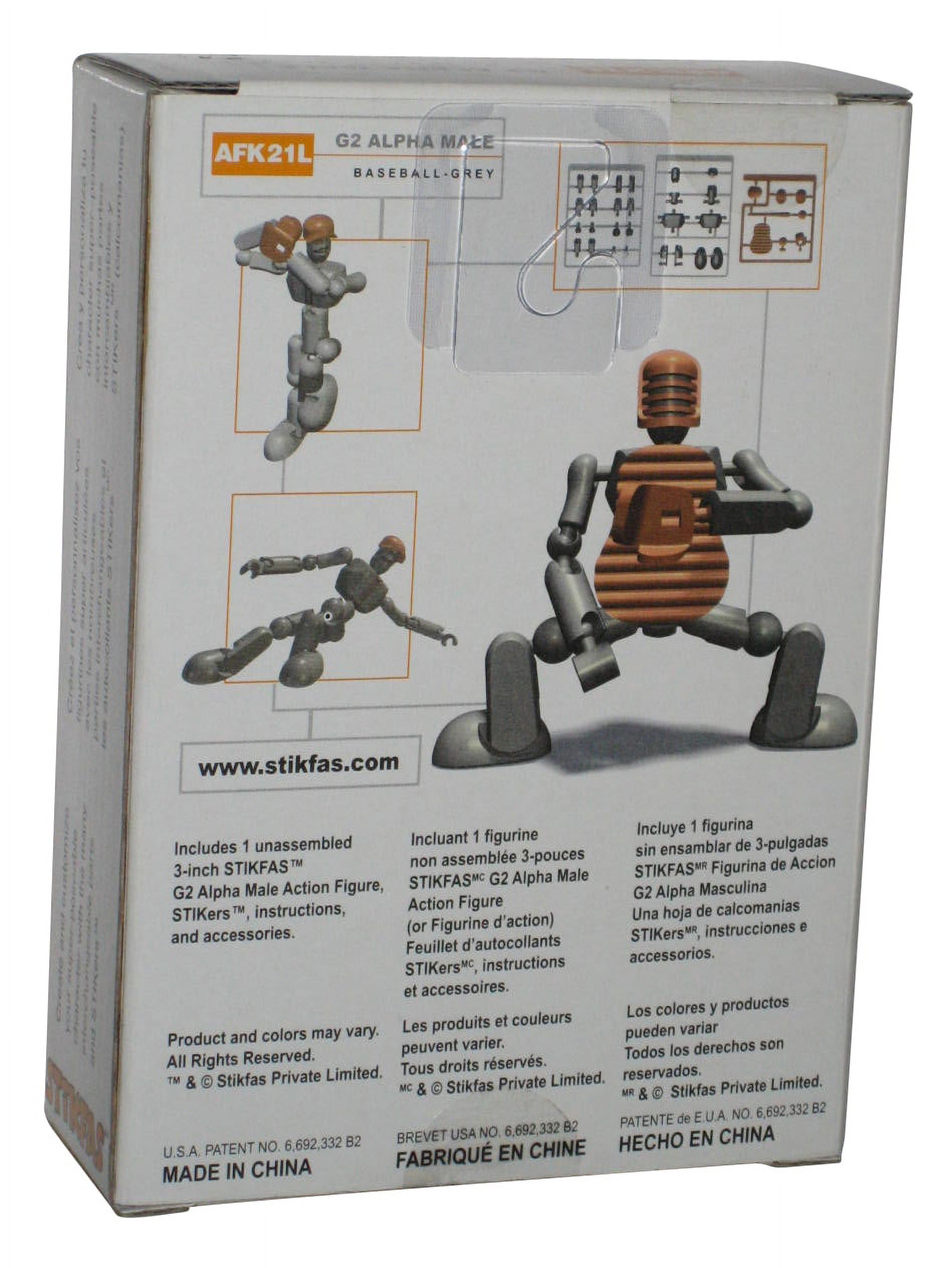 Stikfas Alpha Male Baseball Player Action Figure Kit [Gray