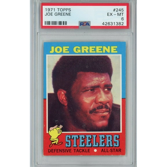 Graded 1971 Topps Joe Greene #STEELERS Rookie RC Football Card PSA 6 EX-MT