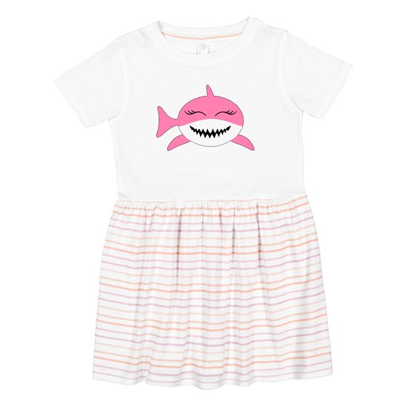 Inktastic Cute Pink Shark Girls Toddler Dress