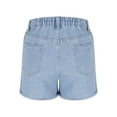 thumbnail image 5 of Women's Summer Jean Shorts Trendy Stretchy Casual High Waisted Denim Short Folded Hem Jean Shorts with Pockets, 5 of 7