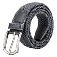 thumbnail image 2 of YAOBAMM Stretch Canvas Weave Belt Mens Elastic Belt Solid Color Wide Band Metal Pin Buckle Durable Waist Strap for Pants, 2 of 7