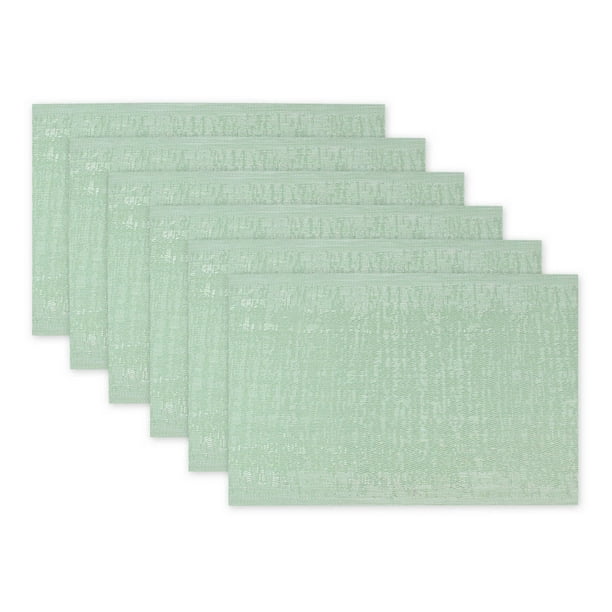 DII SpaceDyed Green Pvc Placemat (Set of 6), 13x17.25", 100 PVC