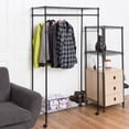 thumbnail image 4 of Costway Double Garment Rack Hanging Clothes Rail Rolling Adjustable Rod Portable, 4 of 10