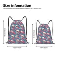 thumbnail image 2 of Kdxio happy Skull rose Print Drawstring Backpack Bag,Waterproof Draw String Back Sack, Gym Drawstring Bags Swim Bag For Unisex, 2 of 5