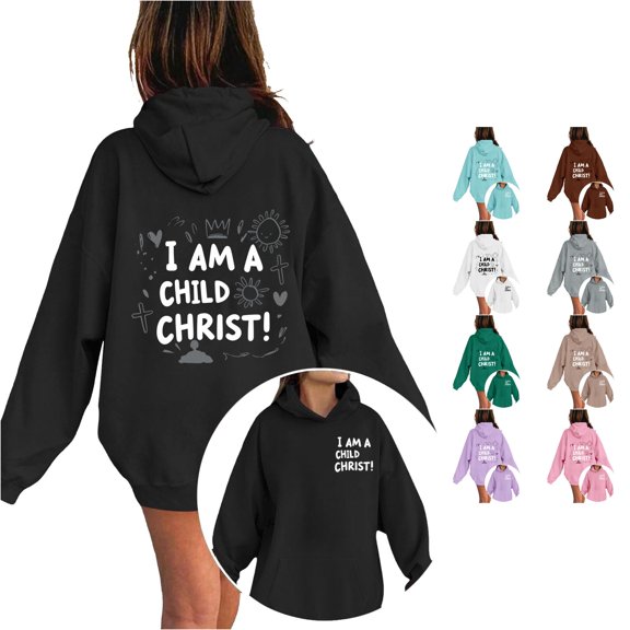 WERYOUNG Girls Hoodies Fashion Letter Prints Long Sleeve Hooded Sweatshirts With Pocket For Kids Cozy Graphic Pullover Hoodie Comfortable Tops 2-3 Years