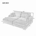 thumbnail image 2 of 86.5" Oversized Loveseat Chaise Lounge Sectional Sofa Bed Corduroy Sleeper Sofa with Two USB Ports , Two Cup Holders and Two Throw Pillows for Living Room and Bedroom, Blue   WL RR, 2 of 26