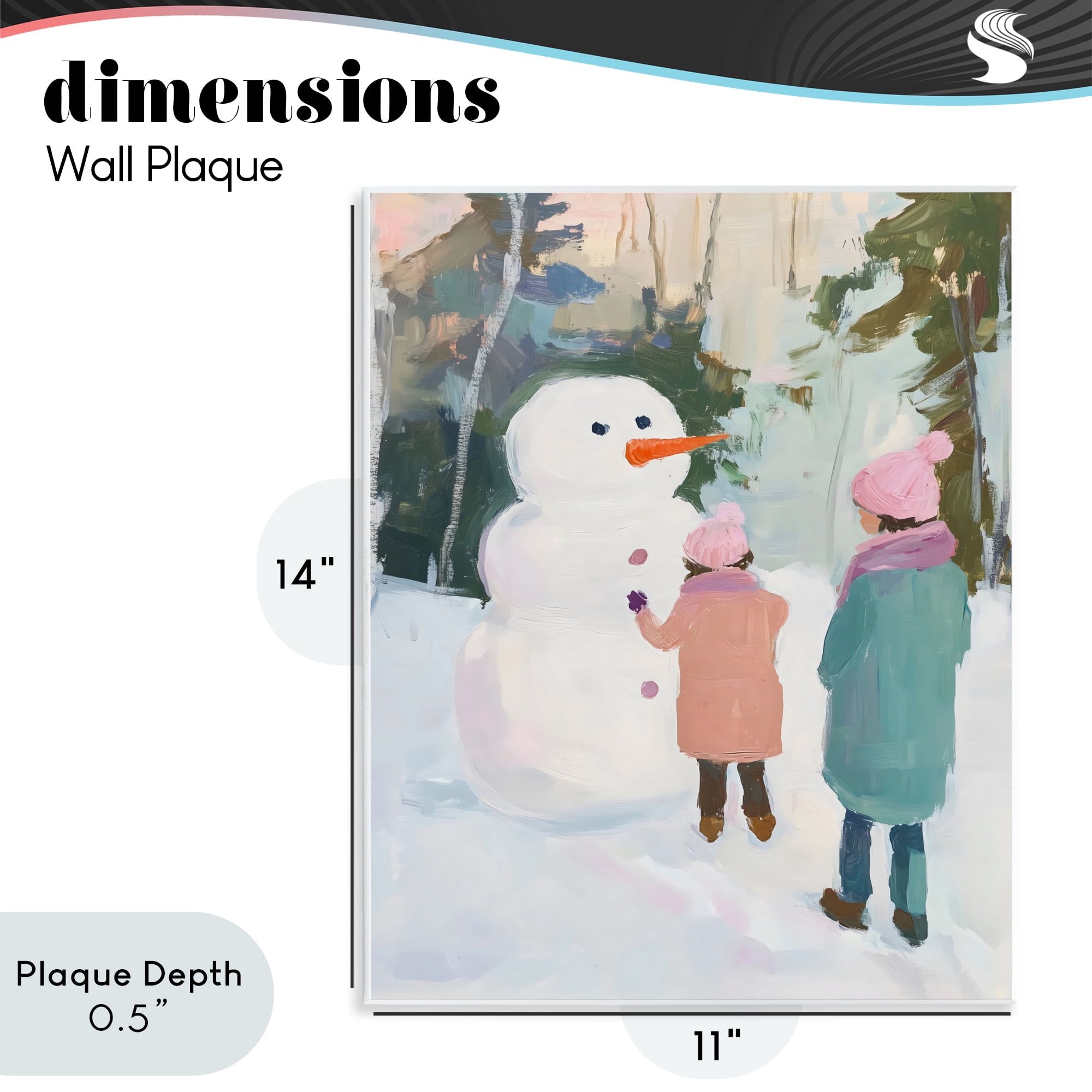 Stupell Industries Two Girls With Snowman Wall Plaque Art, design by The Prints Vibe