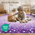 thumbnail image 4 of ODIKA 8'x10' Washable Area Rug Ombre Gradient Heart Star Confetti Round Decorative Contemporary for King Size Bedroom Under Bed, Master Suite, Non-Shedding, Easy Care, 4 of 7