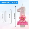 thumbnail image 4 of Rechale Creative Birthday Number Candles, Birthday Cake Candles, Birthday Party Wedding Anniversary Decoration, Cake Decoration (Pink Flowers, 0), 4 of 9