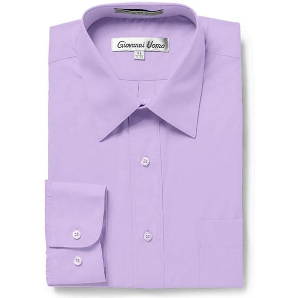 Gentlemens Collection Men's Slim Fit Long Sleeve Solid Dress Shirt ...