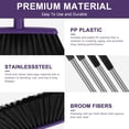 thumbnail image 3 of Heavy Duty Angle Broom, 55-Inch Long Handle Extra Wide 12.6 Inch Head, Stainless Steel Tube & PP Bristles for Pet Hair and Dust, Floor Safe - Purple, 3 of 4