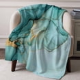 thumbnail image 3 of Throw Blanket for Couch Teal Abstract Marble Soft Fleece Flannel Blankets Cozy Lightweight Blanket for Home Sofa Living Room Modern Art Bed Throws 30" x 40", 3 of 9
