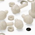 thumbnail image 3 of 50 x Natural, Nylon Plastic Thumbscrews, knurled, M3 x 10mm, (1/8 x 25/64 in), nuts, bolts, washers, 3 of 12