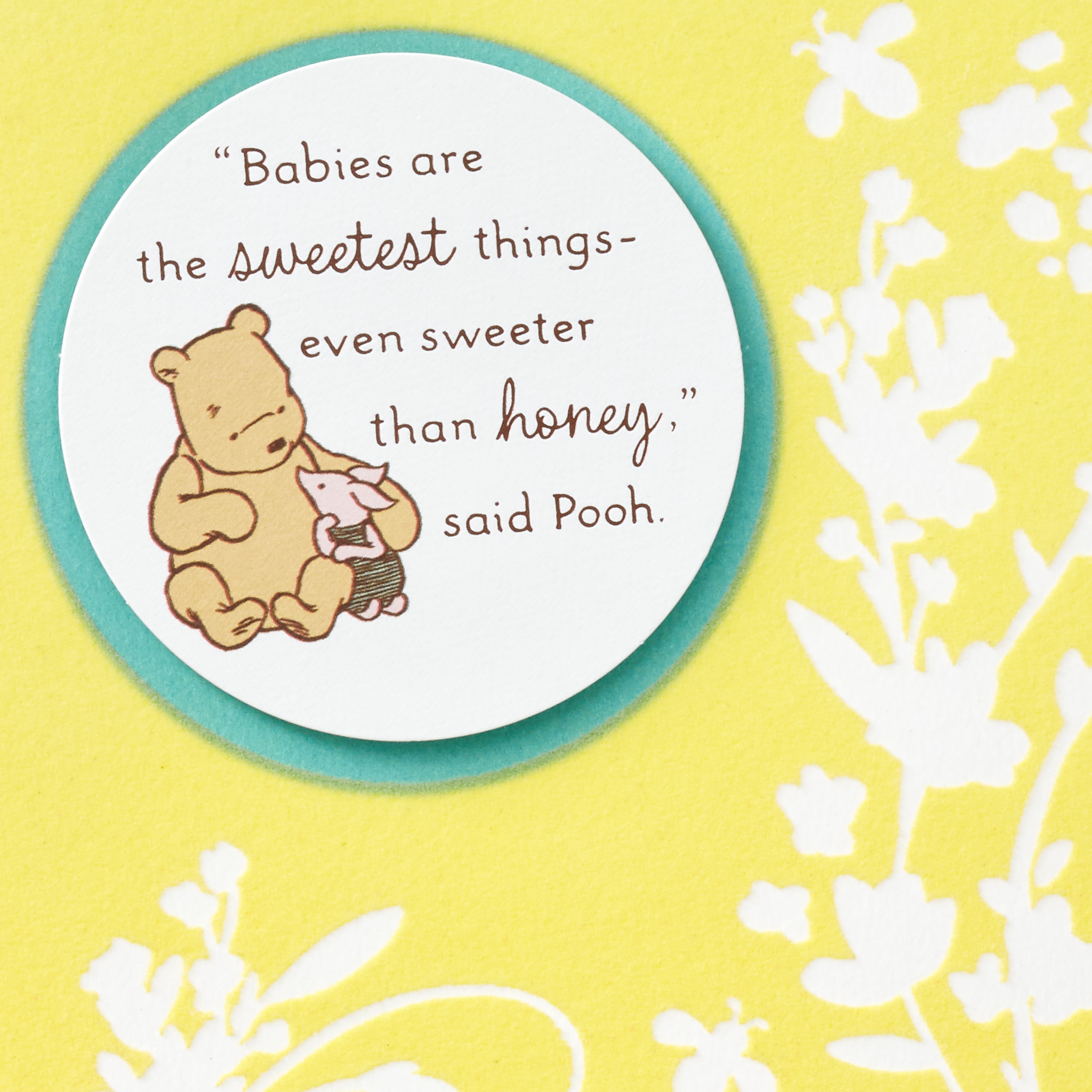 Blank Printable Classic Pooh Bear Baby Shower Card Cute New Baby Card Baby Keepsake Winnie The Pooh New Baby Card