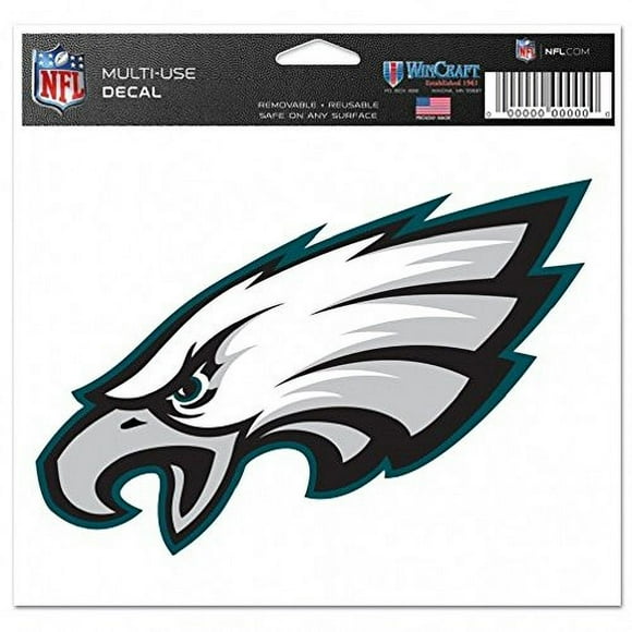 Vinilo adhesivo de ultra color del logo de los Philadelphia Eagles de la NFL de WinCraft-, 5 "x6", color del equipo