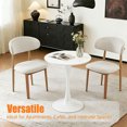 thumbnail image 4 of S-HOME Dark Wood Grain Round Dining Table With MDF Top And Iron Base Ideal For Chic Dining Room Decor 24 Inch，White, 4 of 6