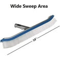 thumbnail image 3 of 18" Swimming Pool Wall & Tile Brush - Heavy Duty Vinyl Polished Aluminum Back - Cleans Walls, Tiles, and Floors with Nylon Bristles Brush Head and EZ Clips (Pole not Included), 3 of 7