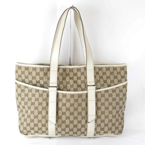 Pre-Owned GUCCI 153238 001998 Tote Bag GG Canvas Beige Women's (Fair)