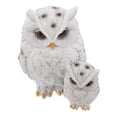 thumbnail image 4 of WHAMVOX Figurine de Hibou en Résine Sculpture Familiale Blanche Décoration Réaliste de Jardin Extérieur Statues, 4 of 5
