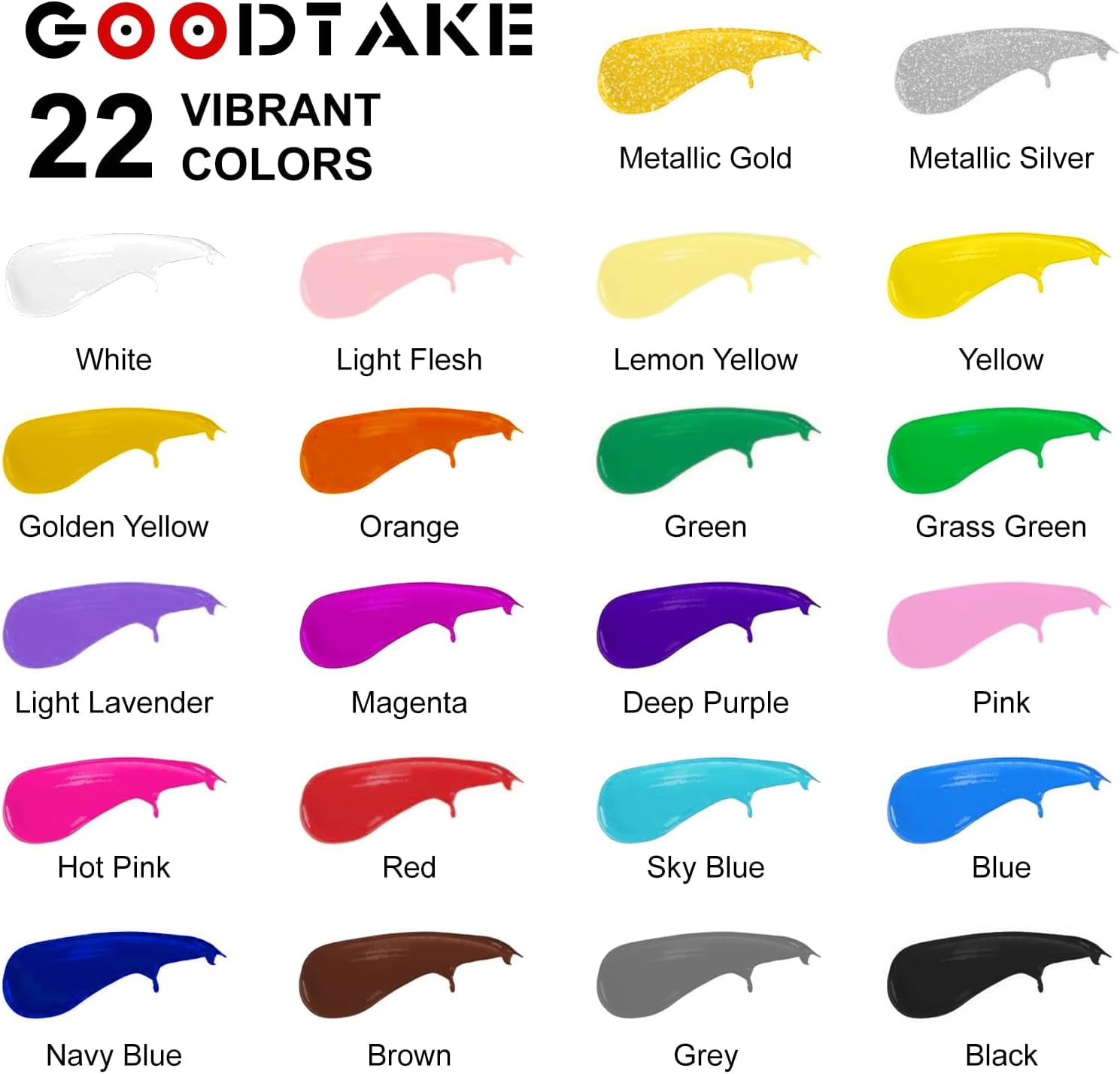 GOODTAKE Orange Acrylic Paint Large Bottle 500ml / 17oz, Orange Craft Paints for Art Supplies, Canvas, Rocks, Wood, Fabric, Ceramic, Non Toxic Paint (Orange, 17 oz)