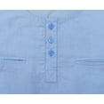 thumbnail image 6 of Atasi Men's Round Neck Blue Kurta Cotton Roll-Over Sleeve Shirt-Large, 6 of 7