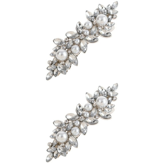 2 Count Good Quality Barrette Rhinestone Clip Hair for Thin