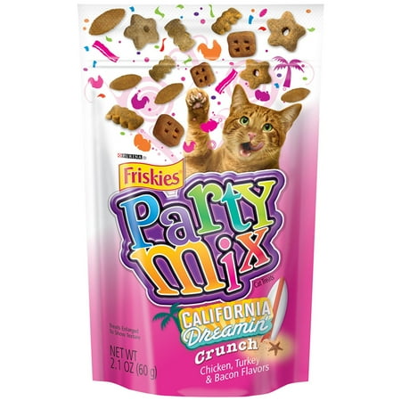 Purina Friskies Party Mix Crunch California Dreamin' Cat Treats 2.1 oz. Pouch