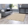 thumbnail image 4 of Hawthorne Collection 5' x 7' Hand Hooked Chevron Wool Rug in Gray, 4 of 6