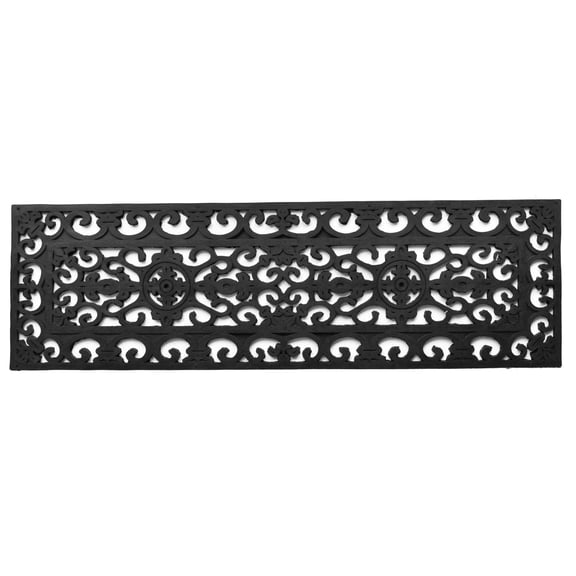 Imports Decor Inc Black Rectangular Skid Free Rubber Stair Mat 30" x 9"