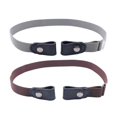 thumbnail image 1 of 2pcs Adjustable Unisex Stretch Waist Belt No Buckle Elastic Belts for Jeans Pants Dress (Coffee+Grey), 1 of 4