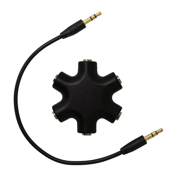 High Fidelities 5 Way Headphone Splitter 3.5mm Auxes Port Expander For Music Sharing PVC Cable NoiseFree Music