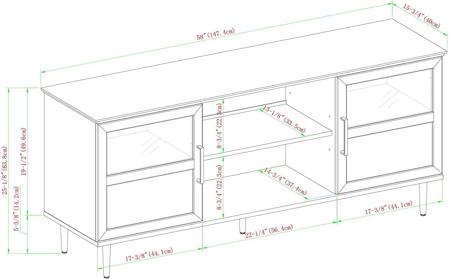 YCH Modern Wood Corner Universal TV Stand with Open Shelves Glass