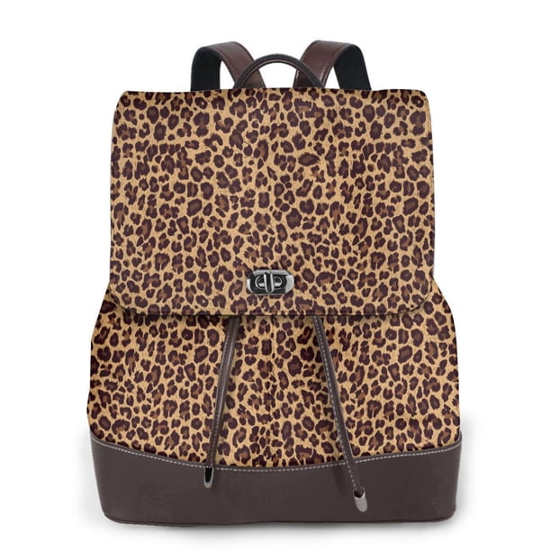 Fotbe Leopard Printed Mochila Bolso con Estampado para Mujer, Mochila Antirrobo de Nylon Impermeable, Bolsa Ligera de Hombro