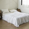 thumbnail image 6 of Simple&Opulence French Linen Flat Sheet with Embroidered Border-100% Stone Washed Flax Bedding,Queen Size(90''x102'') Ultra Soft,Breathable Flat Top Sheet-1 Piece Bed Flat Sheet Only(White), 6 of 7