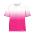thumbnail image 4 of T Shirts For Women Womens Tops Short Sleeve Gradient Color Fashion Round Neck Casual T Shirt, 4 of 5