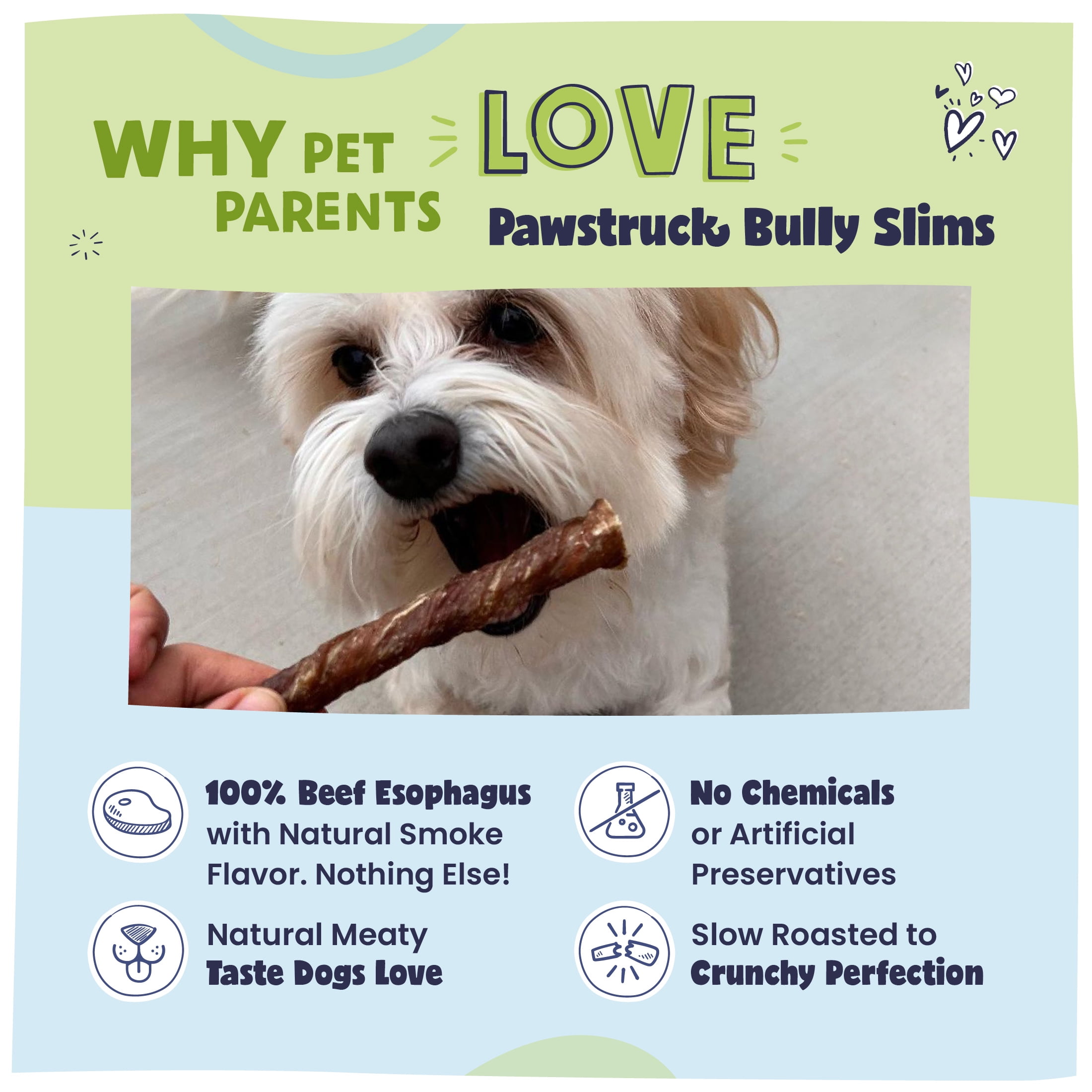 (3 pack) Pawstruck Natural Beef Bully Slims Gullet Chew Sticks for Dogs, 4.7 oz Value Pack