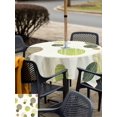 thumbnail image 5 of Outdoor Tablecloths with Umbrella Hole & Zipper, Abstract Geometric 60x60 Inch Square Tablecloths, Farmhouse Vintage Polka Dot Green Waterproof Table Cloth, Patio/Pool/Picnic Table Covers, 5 of 8