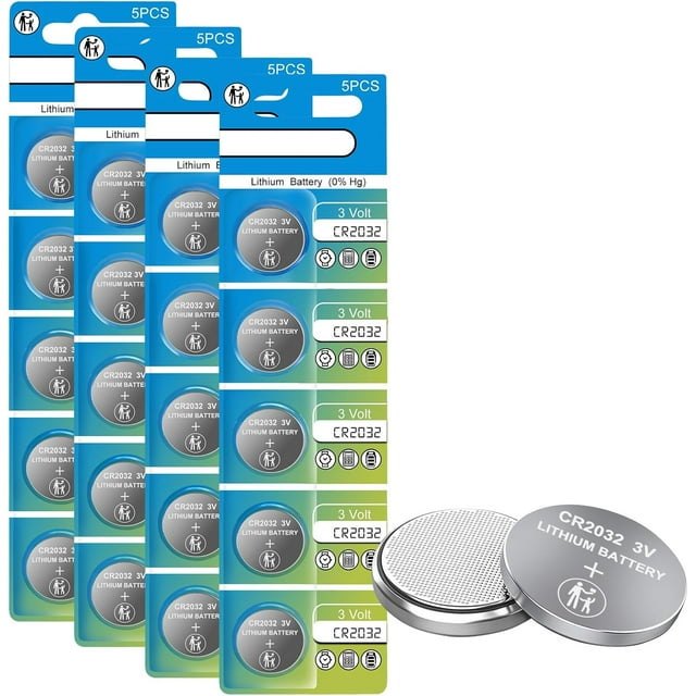 CR2032 Batteries, 20 Pack 2032 Lithium 3V Coin Button Cell Battery 3 Volt, for Car Remote Key Fob, Apple Airtag, Watch, Glucometer, Led Candle