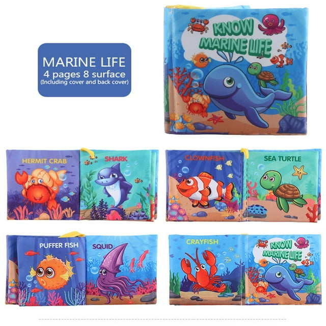 mixed colours Soft Baby Intelligence Development Picture Learning Three-Dimensional Cloth Book