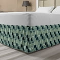 thumbnail image 1 of Geometric Bed Skirt, Pattern of Circles and Triangles, Elastic Bedskirt Dust Ruffle Wrap Around for Bedding Decor, 4 Sizes, Pale Green Dark Teal, by Ambesonne, 1 of 2