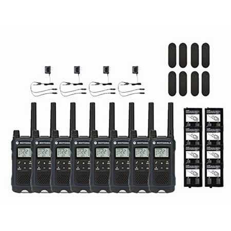 Hands Free Emergency Speakerphone - Motorola Talkabout T460 Two-Way Radio 22 Channel NOAA Walkie Talkies 8-PACK