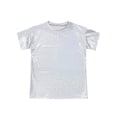 thumbnail image 3 of TiaoBug Kids Girls Boys Shiny Metallic Jazz Hip Hop Modern Ballet Dance Tops Short Sleeve T-Shirt Silver 100, 3 of 7