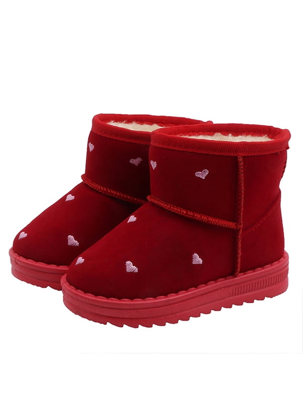 weyoh New Cute Faux Suede Pom Pom Casual Zipper Booties Toddlers Kids Girls Winter Boots New Without Box