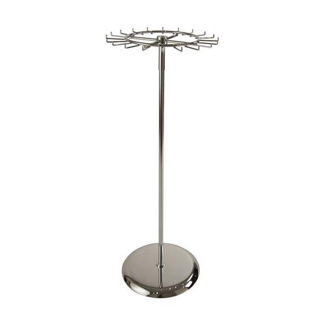 Econoco K58 1-Tier Revolving Belt Rack with Round Tubing - Chrome