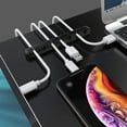 thumbnail image 2 of 5 Pieces Cable Holder Clip (White, Excluding Data Cables), Cable Management Jumper Organizer Desktop USB Charging Cable Mouse Cable Wire PC Desktop Home Organizer Silicone Sticker, 2 of 5