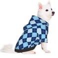 thumbnail image 2 of Fotbe Blue Squares Print Small Dog Sweater Hoodies Pet Grey Hooded Soft Fleece Sweatshirts with Pocket Fall Winter Puppy Cat Sweaters Warm Clothes-Large, 2 of 7